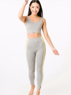 Zyia Gray Neon Tape Light n Luxe Hi Rise 7/8 Leggings, 16-18